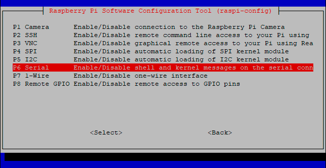 ���������� Serial interface. raspi-config
